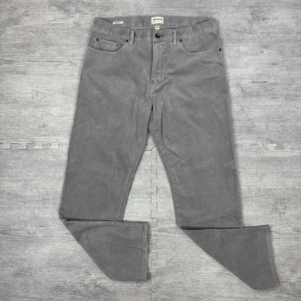 Todd Snyder Straight Fit 5 Pocket Corduroy Pant 34x32 Gray JE419068-423 PREPPY